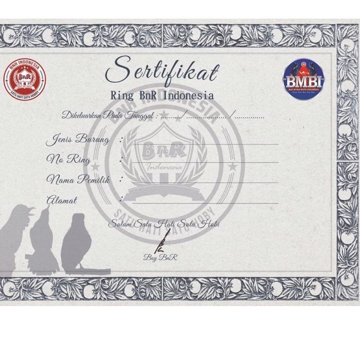 RGKODE66 Ring BNR Kaki Gelang Kaki Murai Batu Dan Sertifikat Pemilik Burung BNR Original Resmi Bang 