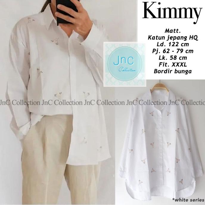 BLOUSE ATASAN KATUN JEPANG BORDIR IMPORT LD 122 - KIMMY JUMBO