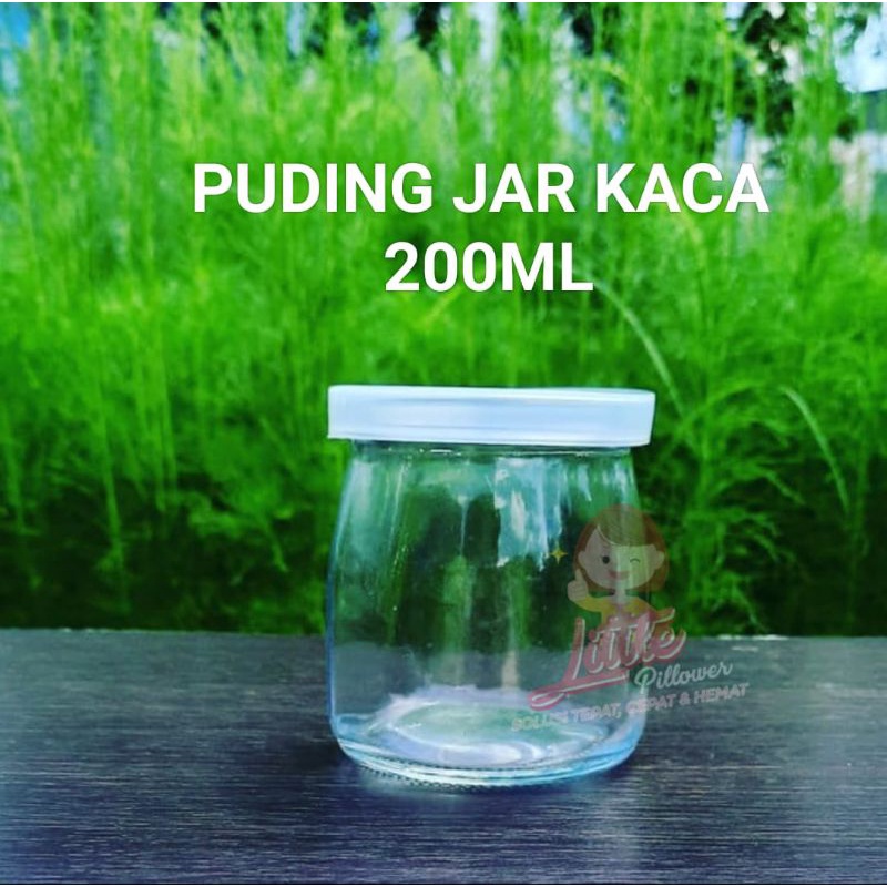 Botol Jar Toples Kaca 200ml pudding pendek - Jar toples kaca selai kue