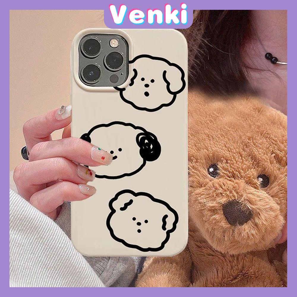 Case iPhone 14 Pro Max Soft TPU Candy Case Cute Graffiti Line Dog Glossy Khaki Case Camera Protection Shockproof For iPhone 13 12 11 Plus Pro Max 7 Plus X XR