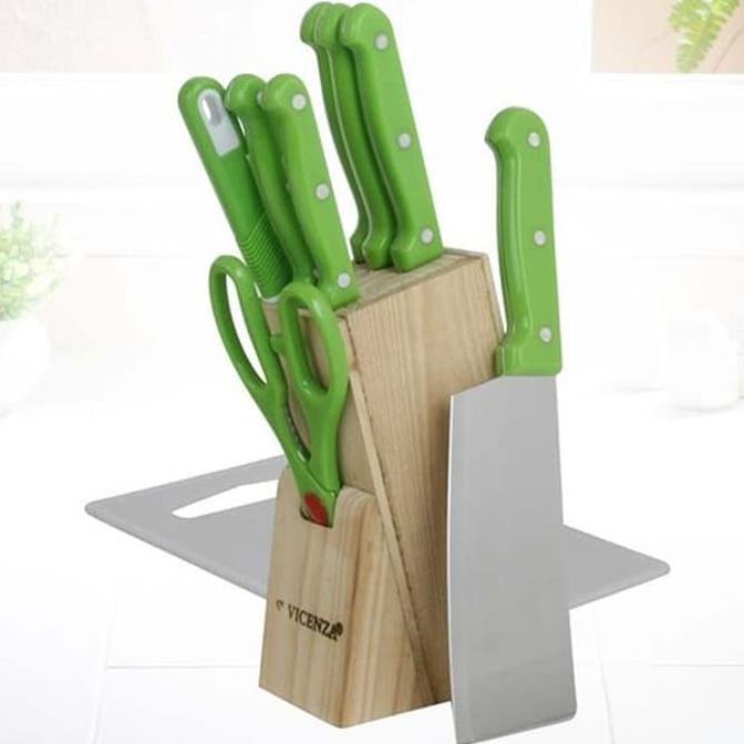 PISAU SET VICENZA WARNA 10 PCS PERLENGKAPAN PISAU - Hijau