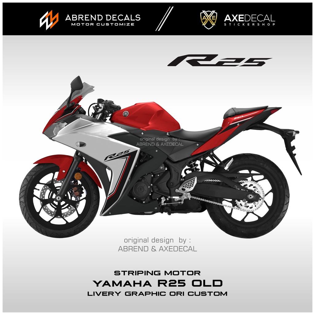 RK Striping R25 Grafis Ori Printing / Stiker Motor Yamaha R25 List Variasi Desain Custom / Stock