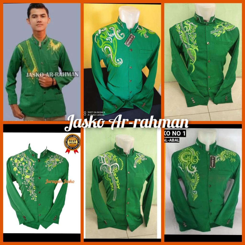 JASKO Hijau bordir II Jaskoko hijau NU II koko hijau bordir II jasko pesantren II jasko sekolah