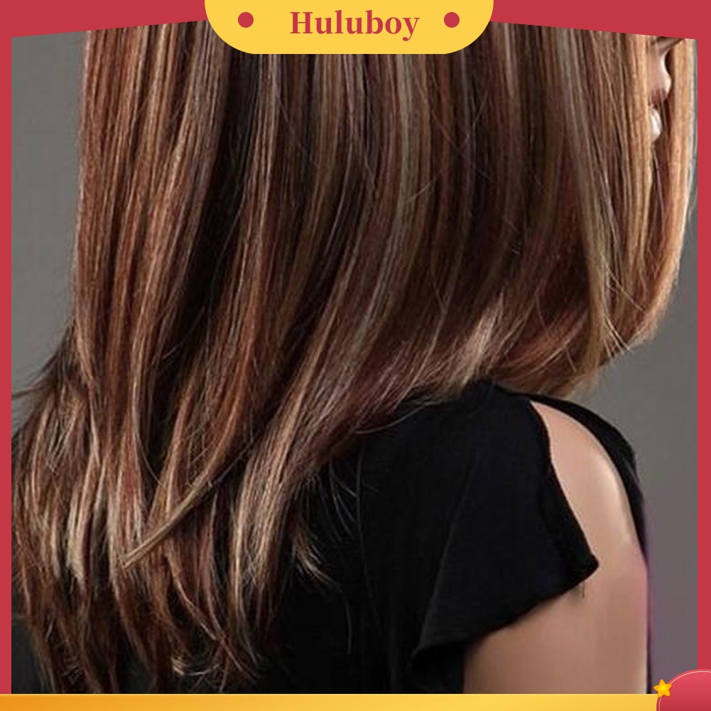 Rambut Palsu Wanita Model Panjang Lurus Warna Gradasi Untuk Pesta