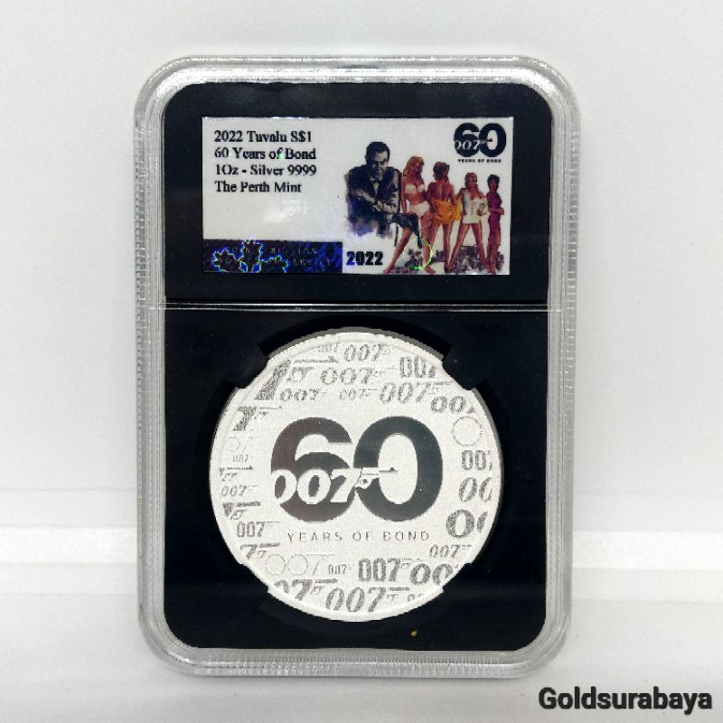 Koin Perak Tuvalu 60 Years of Bond 1oz Silver not antam srh nadir pamp isilver rcm