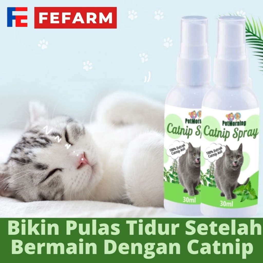 Anti Setress Kucing Catnip Cat Spray Semprot Cair Natural alami Toys Kucing 30ml FEFARM