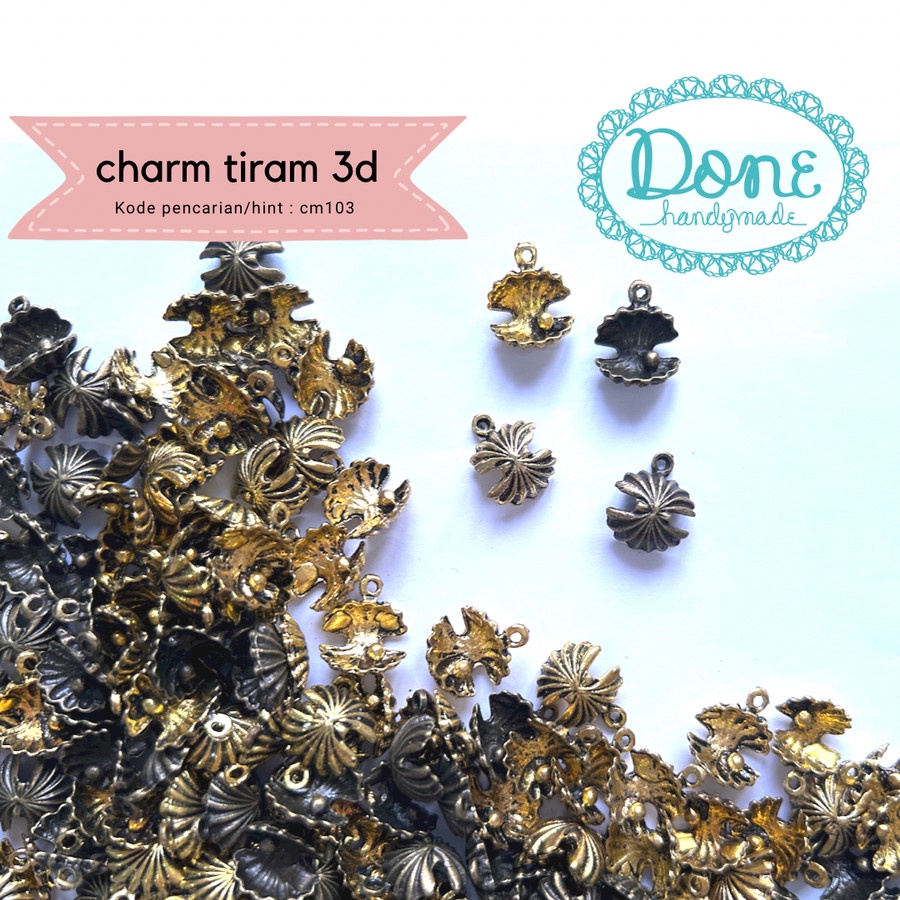 Charm kerang laut mutiara sea shell charm pernak pernik perhiasan charm tiram laut cm103