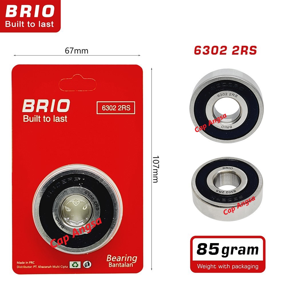 BEARING 6302 2RS 10 pc LAHER KLAHER BANTALAN RODA MOTOR DEPAN BELAKANG KLAHAR LAHAR BERING BRIO