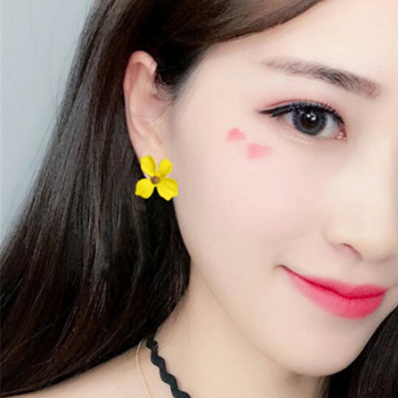 Fancyqube Korea Anting Pejantan Bunga Kecil Lucu Untuk Wanita Pernyataan Segar Dan Manis Earring Girl