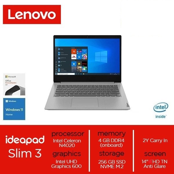 LENOVO IdeaPad 3 IP3 14IGL05 [N4020 4GB 256GB SSD 14" Win11+OHS]