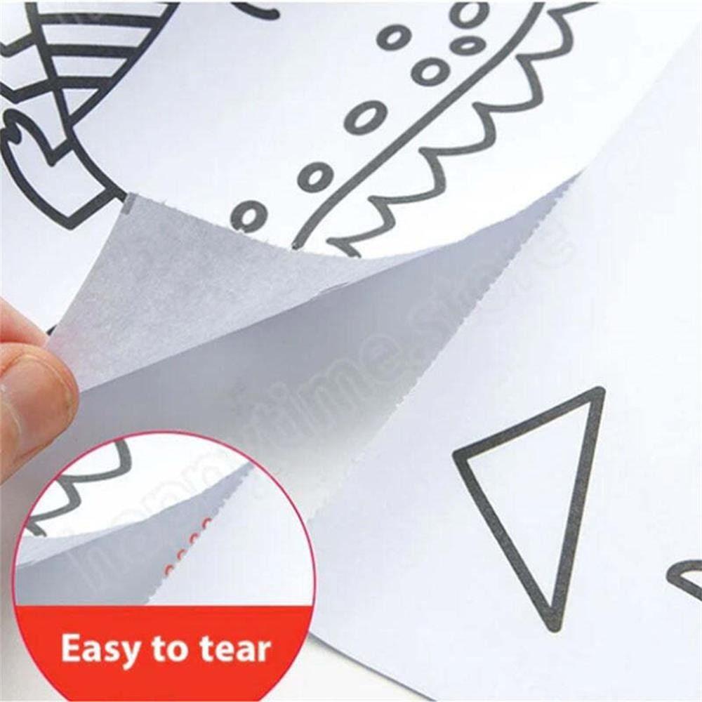 R-flower Children's Drawing Roll Daily Goods Theme DIY Painting Drawing Color Filling Paper Drawing &amp; Perlengkapan Seni Dengan 12warna Pensil