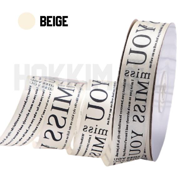 

Pita Satin I Miss You dekorasi Flower Bouquet Ribbon Import Premium