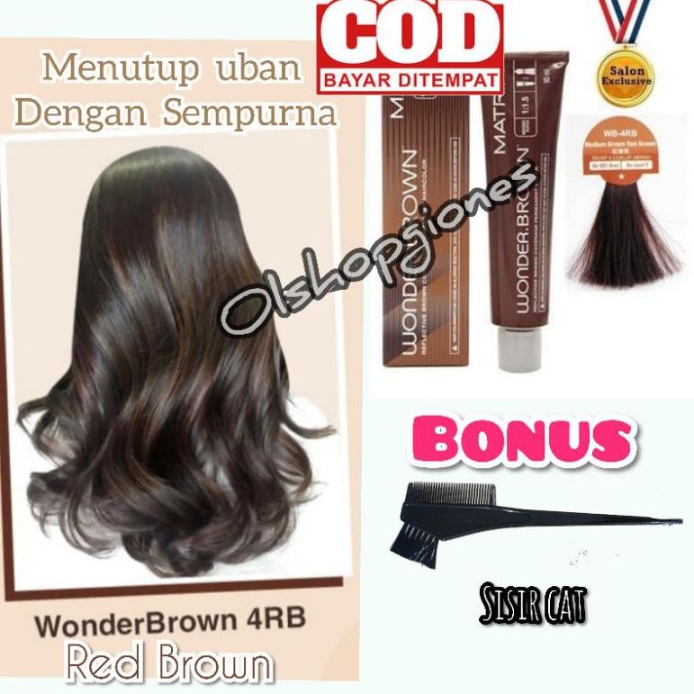 TERLARIS ㄳ Matrix Cat Rambut Wonder brown 4RB Red Brown / 5R + Oxydant 100ml menutup uban dengan sem