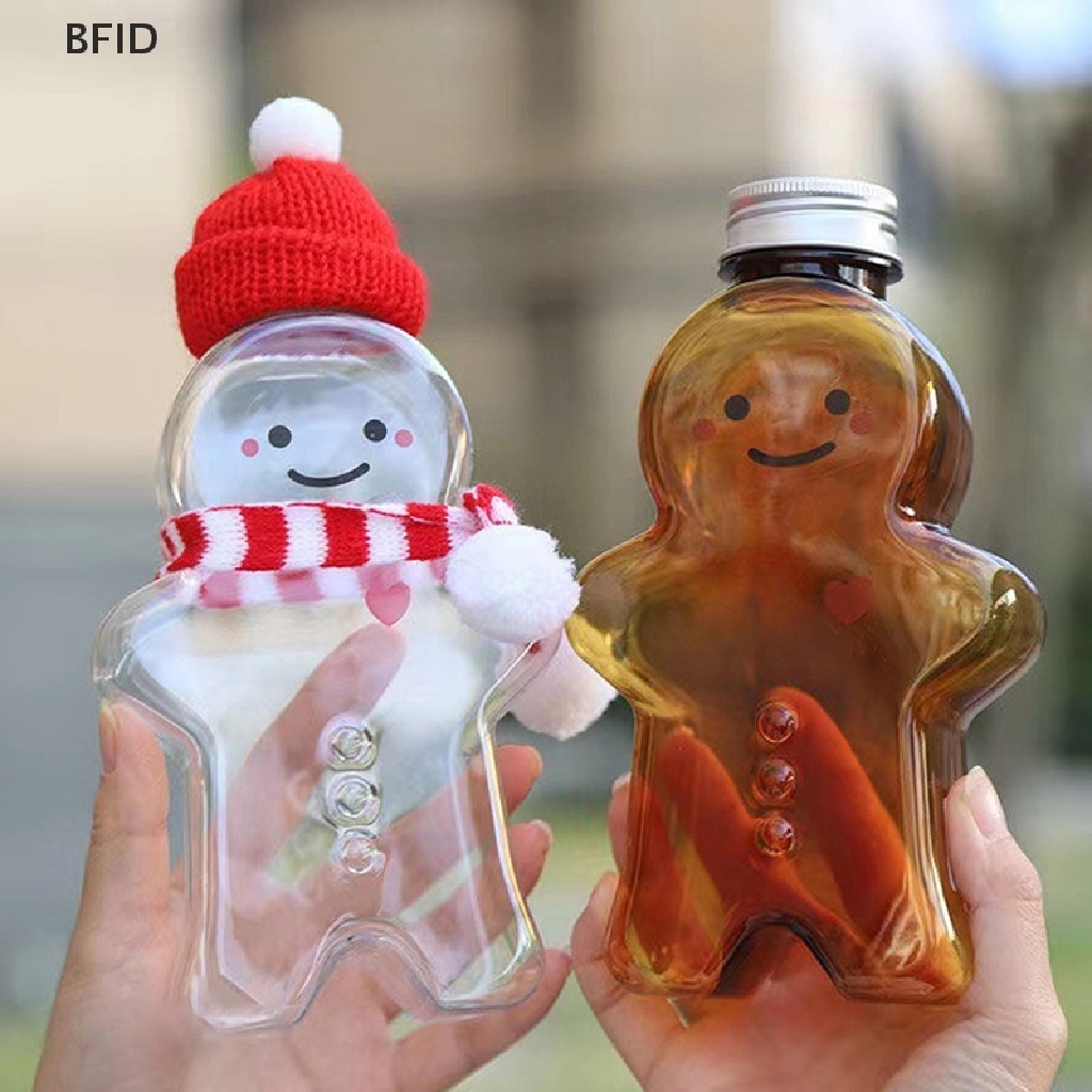 [BFID] Kreatif Gingerbread Man Xmas Tree Lucu Bentuk Beruang Gelas Minuman Plastik Dekorasi Natal Christma Hadiah Mainan Anak [ID]