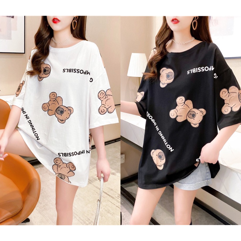 OVERSIZED TEE IMPOSSIBLE BEAR / Atasan Oversized Bigsize / Oversized Import / Oversized Unisex