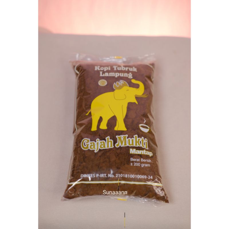 

Kopi Tubruk Lampung cap Gajah Mukti 200 gram