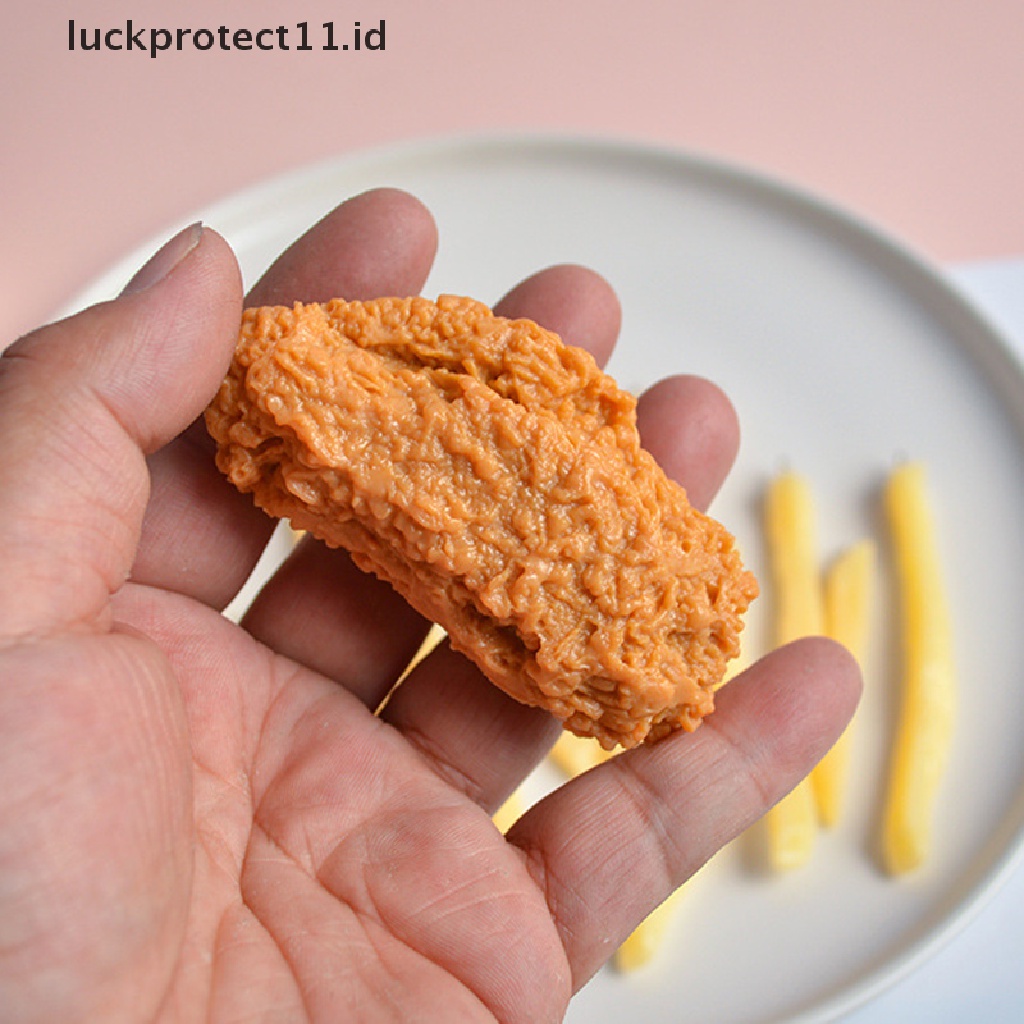 /Fashion Hot//// Gantungan Kunci Makanan Imitasi Nugget Ayam Goreng Kaki Ayam Liontin Mainan Hadiah.