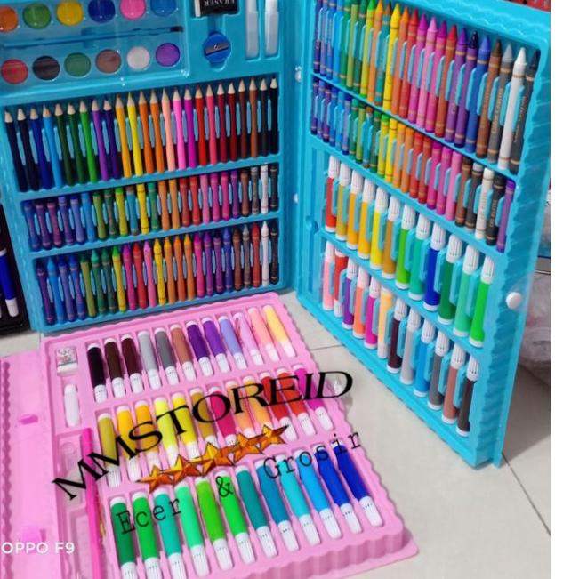 

((A-6-2 ♥☞> MM - crayon art set 150 PCS in 1 Art Set Pensil Warna Crayon Full Set Alat Lukis Gulali Books Pencil Menggambar Warna Warni murah