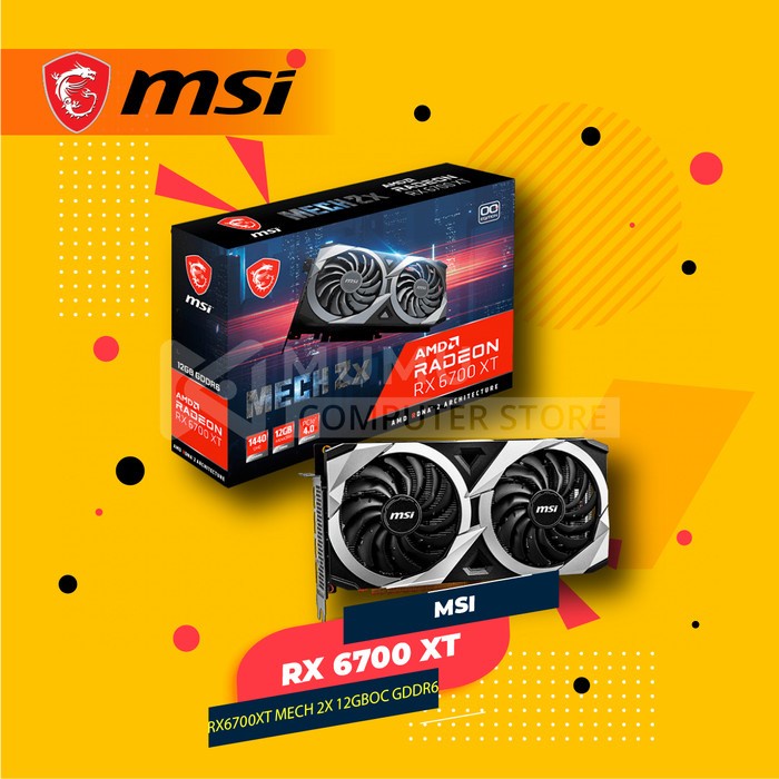 MSI Radeon RX 6700 XT MECH 2X 12GB OC GDDR6 RX6700XT RX6700 XT