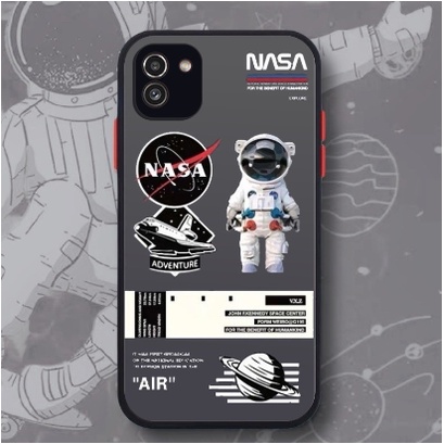 Case Cute Astronot Liquid Oppo A36 A76 A96 Casing Hybrid Dove With pelindung kamera