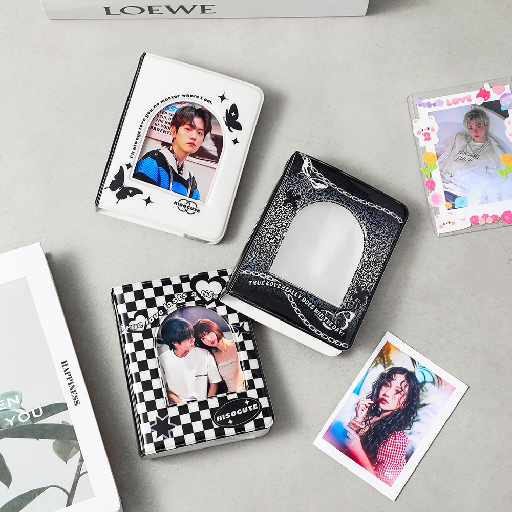 3 Inch Black Checkerboard Cover Album Foto Album 40 Kantong Photocard Binder Mini Collect Book Photocard