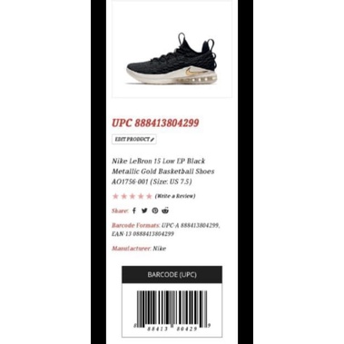 Nike lebron 15 low ep black metallic (pesanan Haidar)