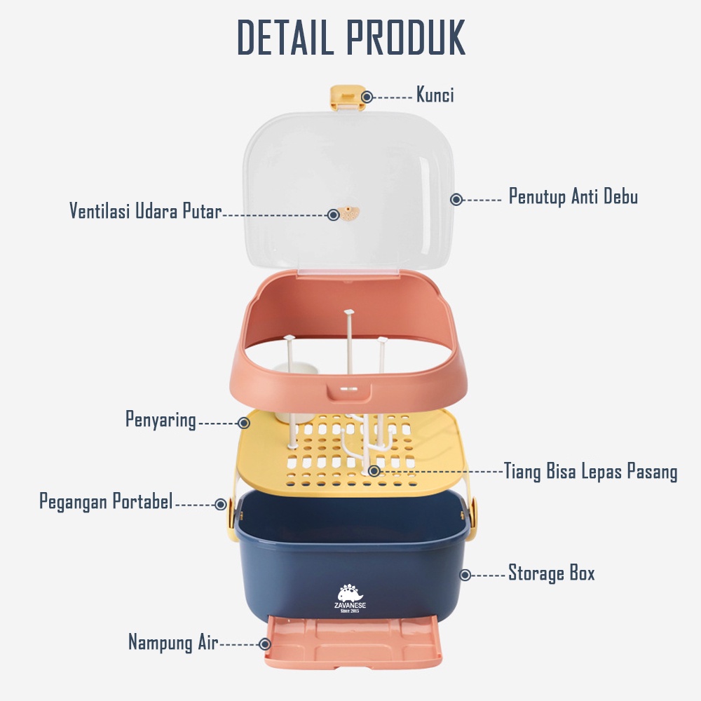 *COD* Rak Pengering Botol Bayi Zavanese Perlengkapan Bayi - Pengering Botol Gelas Serbaguna-1