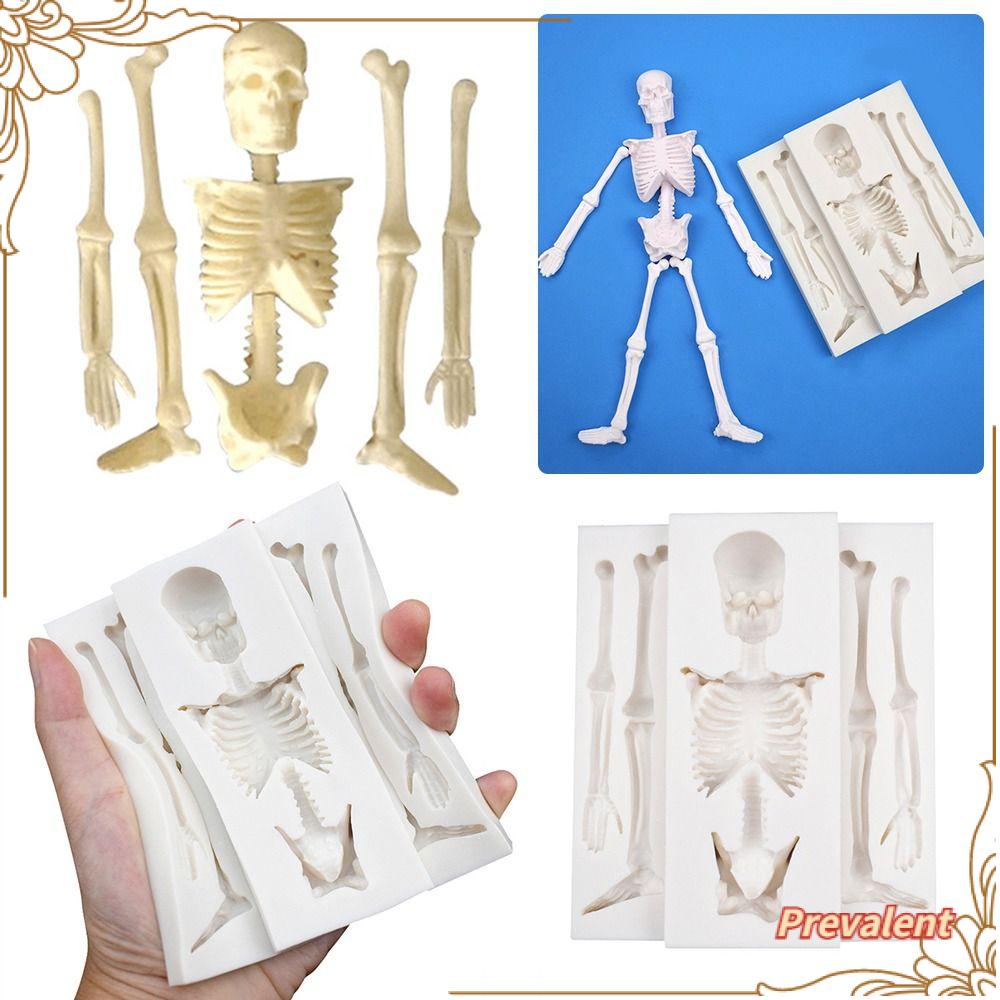 Preva Halloween Skeleton Fondant Tengkorak Retro Hias Drip Mold Cetakan Silikon