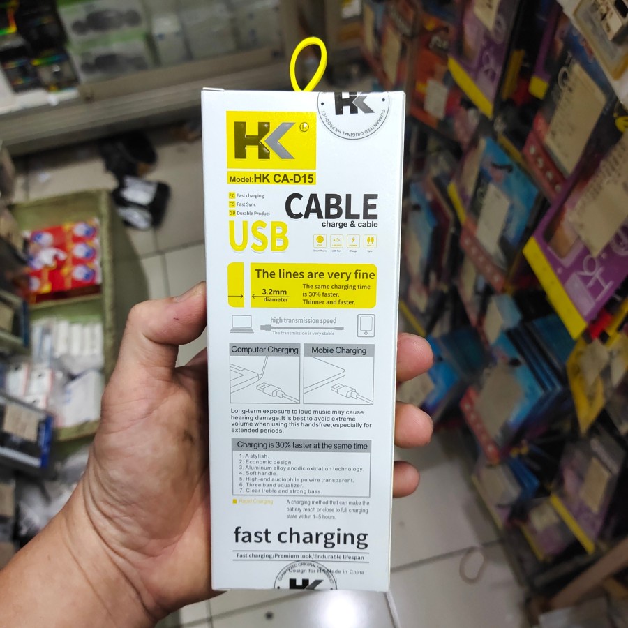 kabel data HK CA-D15 micro usb dan type c (lebar) Universal kabel charger android