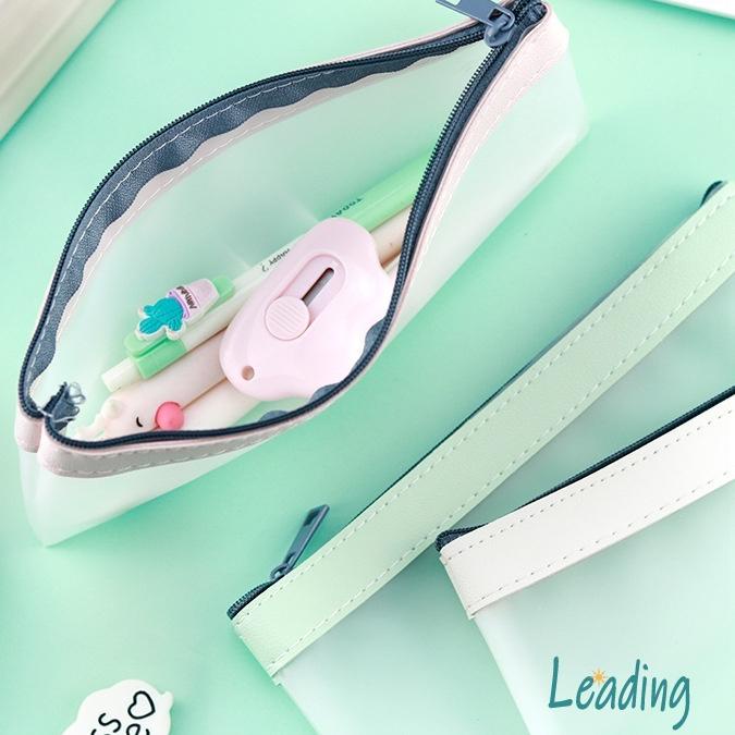 

Oke Price Tempat Pensil Transparan Satu Lapis Dengan Resleting Kotak Pensil Aesthetic-Le+