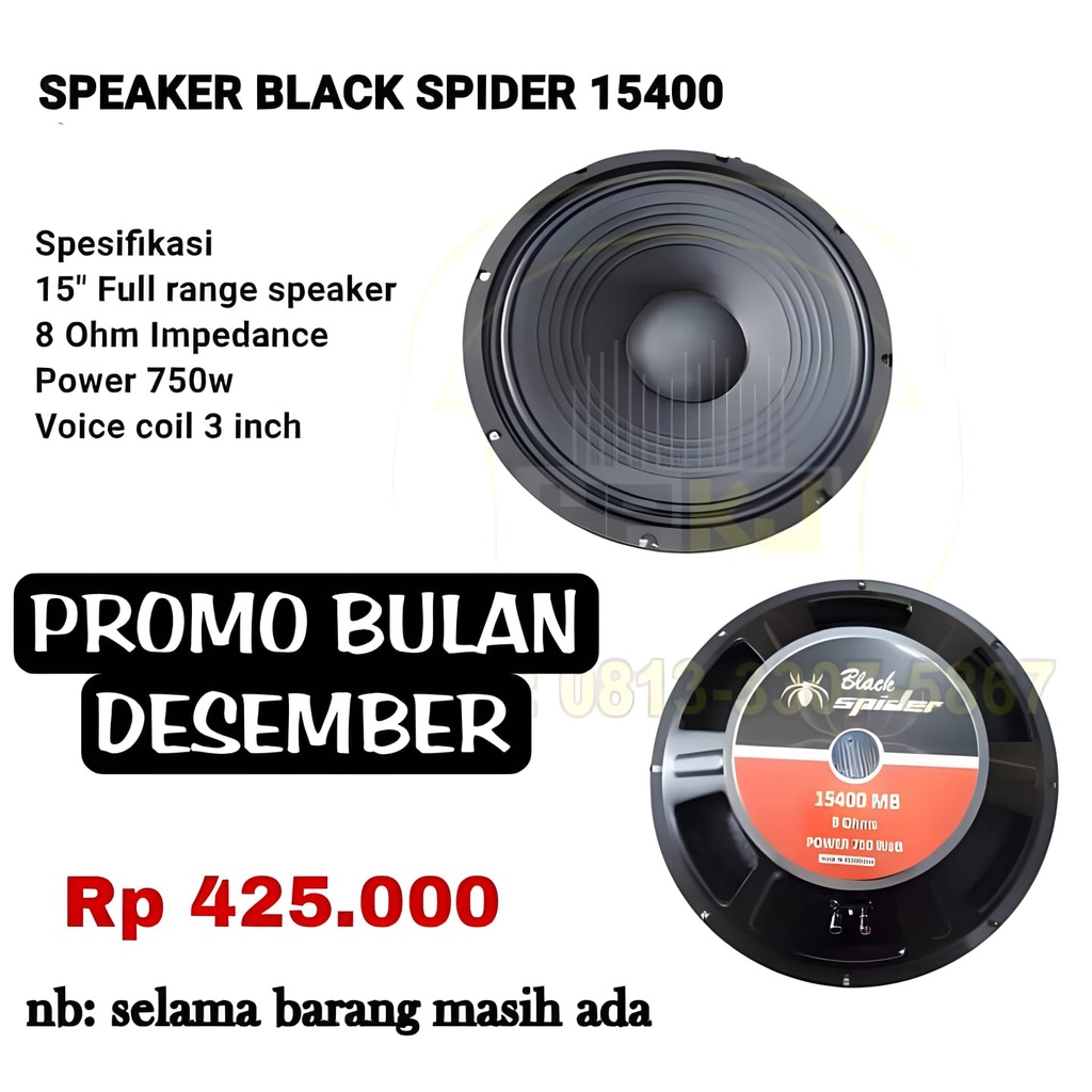 SPEAKER BLACK SPIDER 15400 BS 15IN 15400 MB Spaker 15 Inch 15400MB