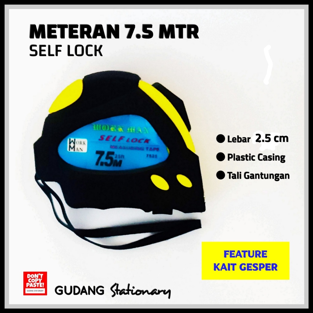 Meteran 7.5 Meter Self Lock [ 1 pcs ]