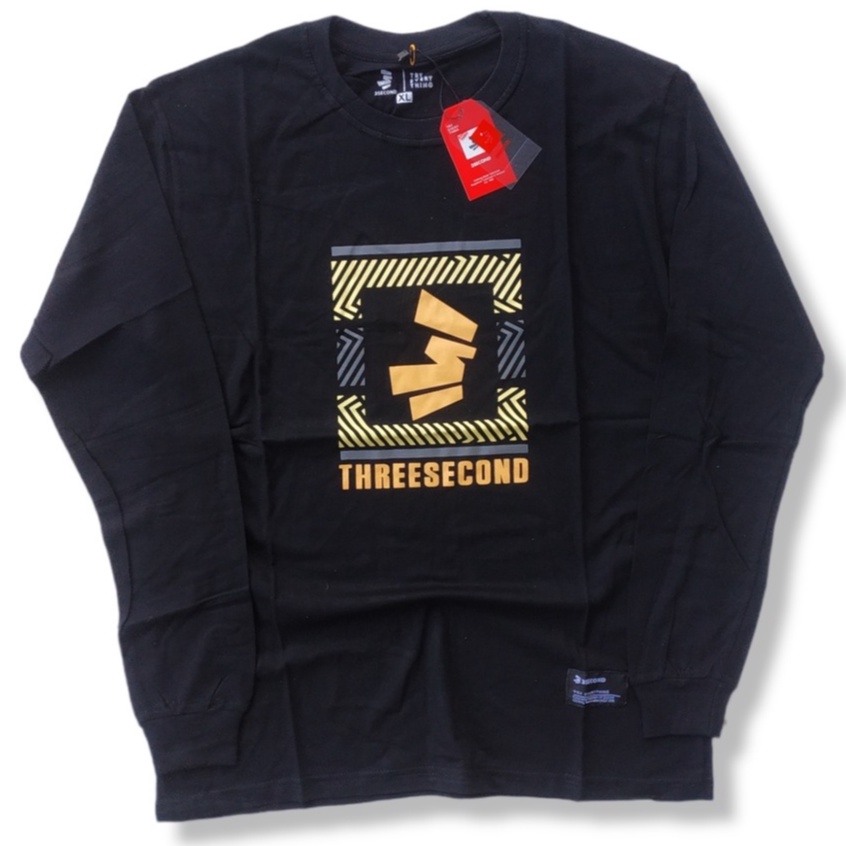 BAJU KAOS TSHIRT DISTRO LENGAN PANJANG PRIA 3SECOND THREESECOND THREE SECOND 3SCOND 3SCO COWOK CEWEK