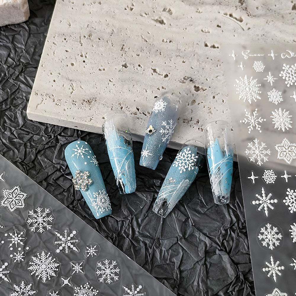 AUGUSTINA Agustinina Natal Stiker Kuku Lonceng Perekat Diri Ikatan Simpul Manikur Aksesoris Santa Claus Pohon Natal Nail Art Dekorasi