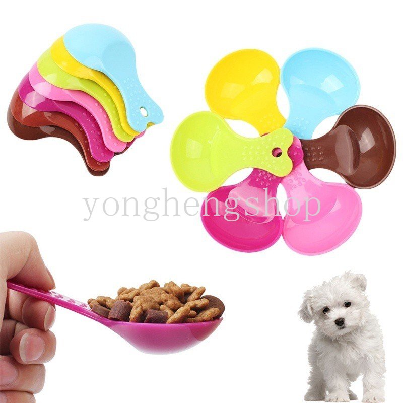 Candy Color Sekop Makanan Anjing Sendok Makan Hewan Peliharaan Sendok Makan Kucing Litter Scoop Spade Shovel Perlengkapan Hewan Peliharaan Warna Random