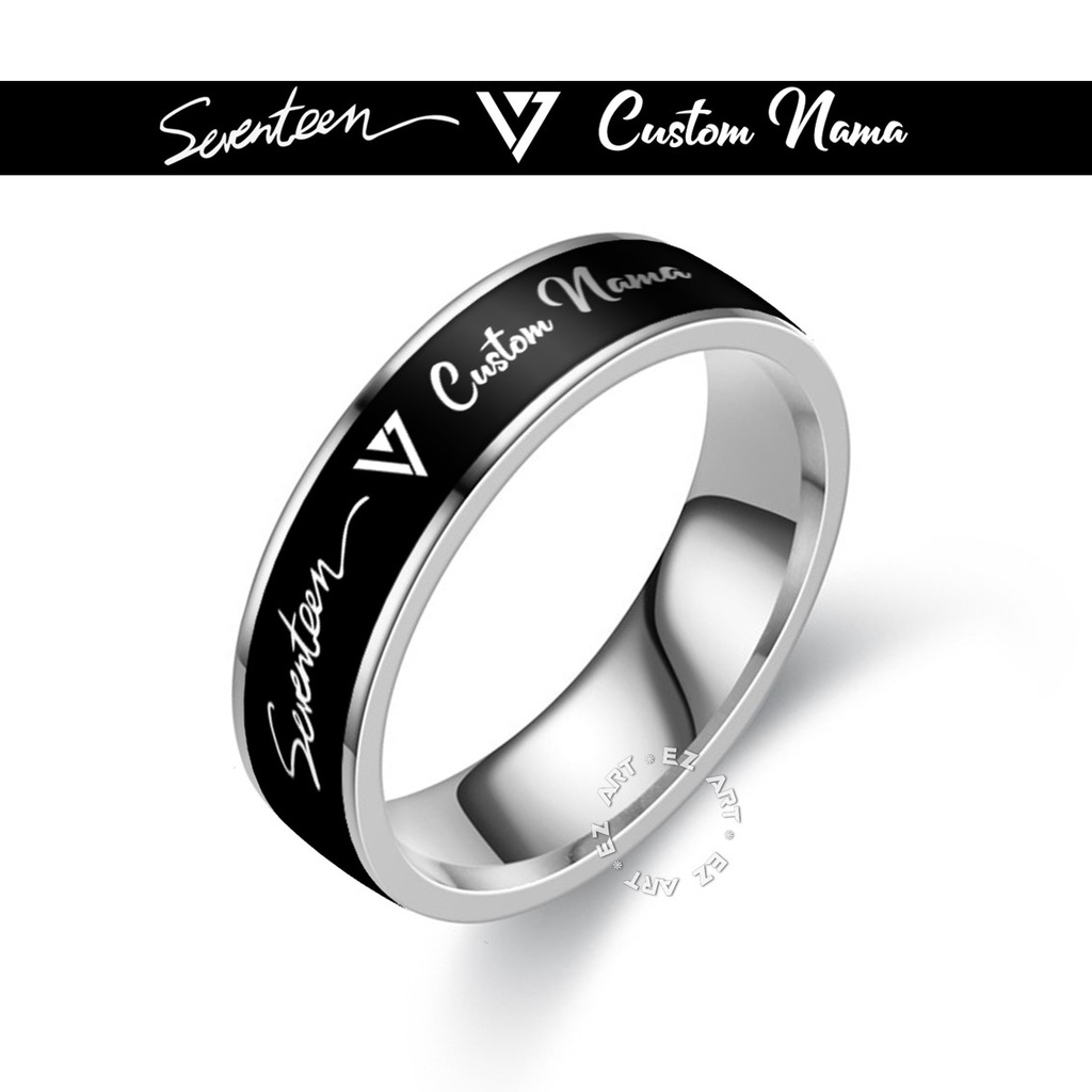 CINCIN CUSTOM NAMA TULISAN LOGO BAND KPOP KOREA STAINLESS STEEL ANTI KARAT BTS EXO BLACKPINK TWICE NCT SEVENTEEN