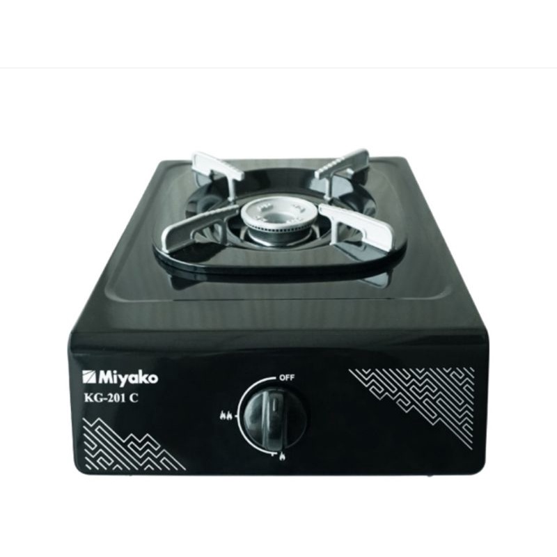Miyako Kompor Gas 1 Tungku Black Coating KG201C