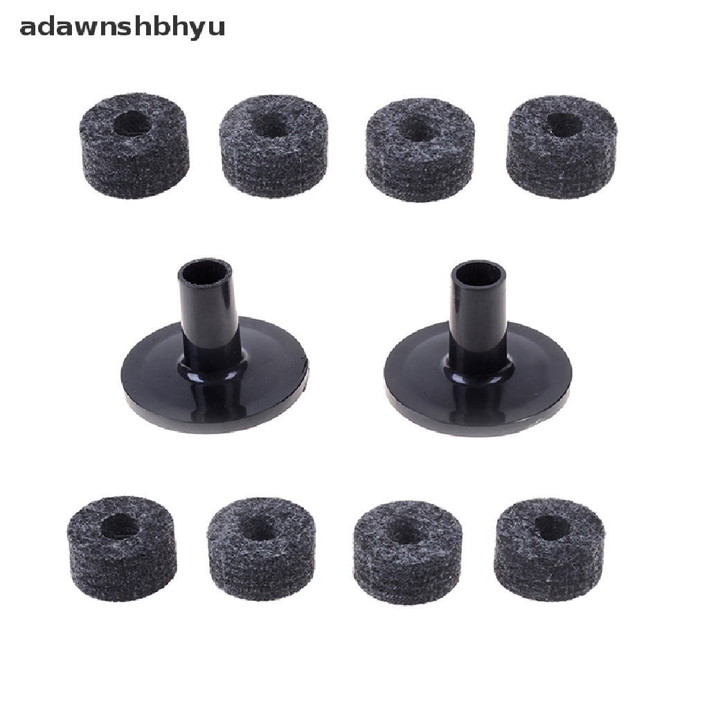 Adawnshbhyu 8PCS 25mm felt washer+2PCS cymbal sleeves Pengganti Rak drum kit ID