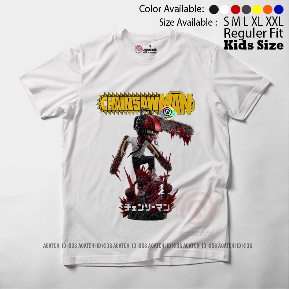 Baju Kaos Atasan Anak Laki - Laki Distro Anime Denji Chainsaw Man