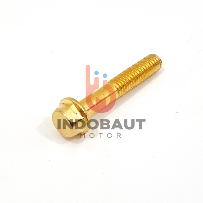 Flange Bolt Baut Blok Mesin 6x35 Kunci 8 Gold