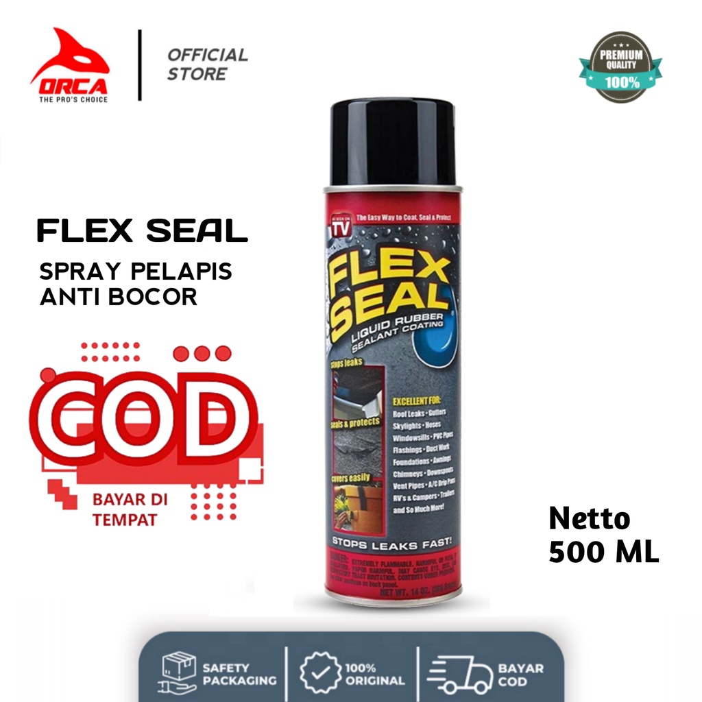 BUY 1 GET 1 FLEX SEAL Spray Anti Bocor Spray Pelapis Atap Anti Bocor Rubber Sealant Spray 500ml penambal retakan