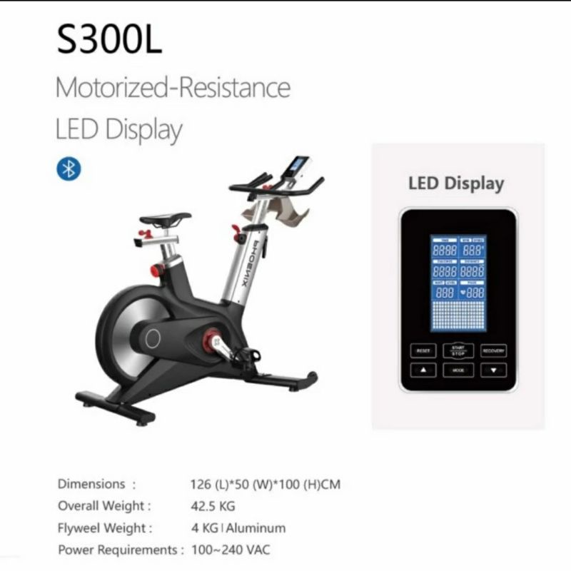 DHZ Spinning Bike Sepeda Statis LCD BT Fitness Gym S300L SPD Import