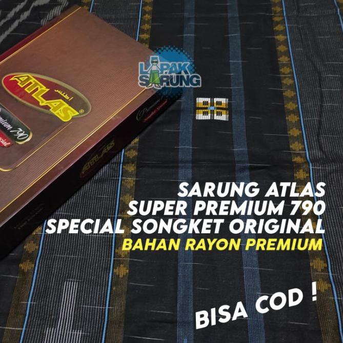 BAYAR DITEMPAT✔️Sarung Atlas Premium 790 Songket Special Hitam Abu Coklat GOLD SILVER | SARUNG ATLAS