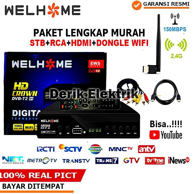 Model Terkini Set Top Box Tv Digital Welhome Sanex Advan Tanaka DVB T2 EWS HD / alat tv digital set 