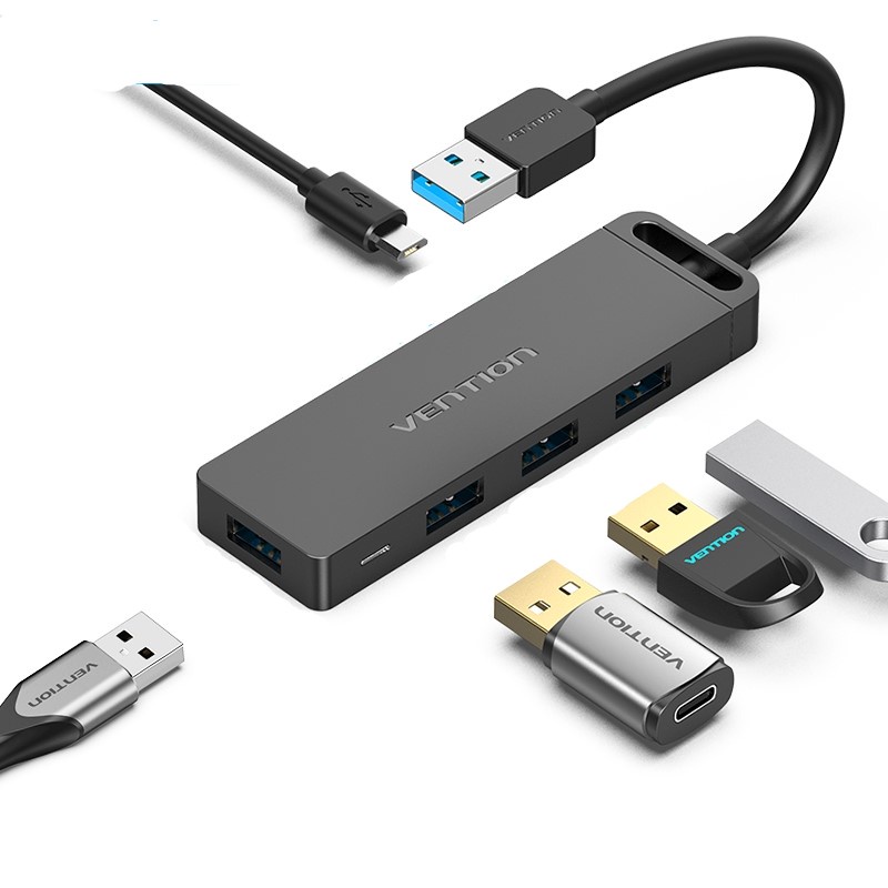 Vention CHL USB 3.0 Hub 4-Port Ultra Slim with Micro USB Power Supply