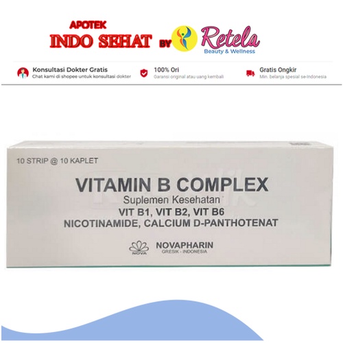 Jual Vitamin B Complex Novapharin Box 100 Kaplet Shopee Indonesia