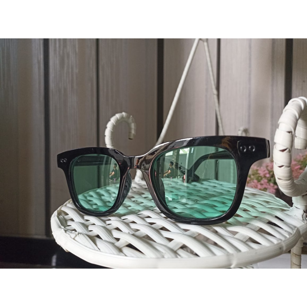 Kacamata Hitam Wanita Pria Lensa Sunglasses Korean Fashion Small Candy Color Import-Hijau