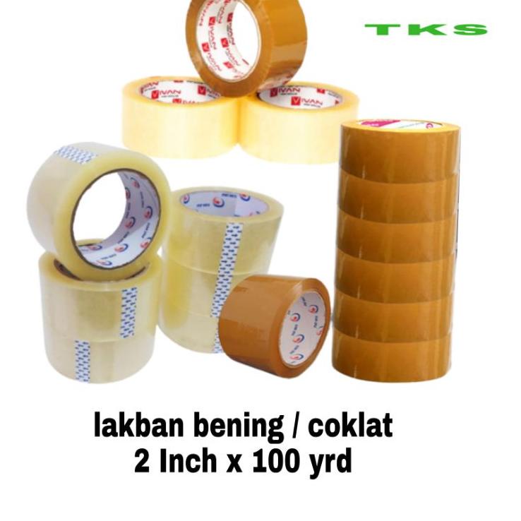 

カ Lakban bening / coklat 2Inch x 100 Yrd コ