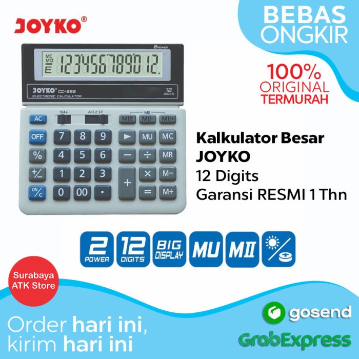 

BOOM SALE Kalkulator Besar Joyko CC-868 12 Digits Calculator