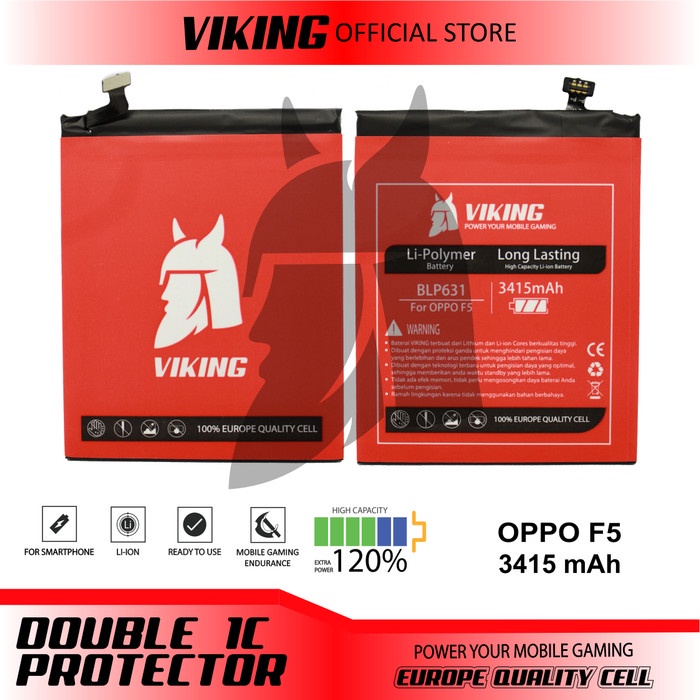 BATERAI VIKING OPPO F3 F5 F5+ A77 BLP631 DOUBLE POWER